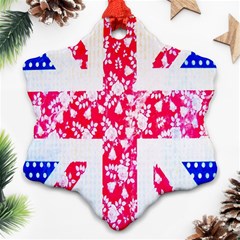 British Flag Abstract Snowflake Ornament (two Sides) by Nexatart