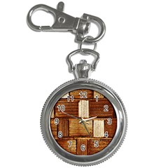 Brown Wall Tile Design Texture Pattern Key Chain Watches by Nexatart