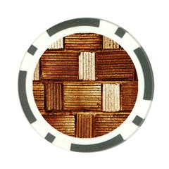 Brown Wall Tile Design Texture Pattern Poker Chip Card Guard (10 Pack) by Nexatart