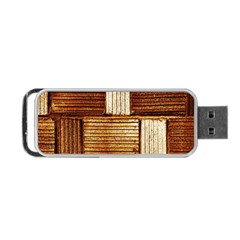 Brown Wall Tile Design Texture Pattern Portable Usb Flash (two Sides) by Nexatart