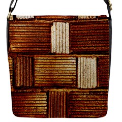 Brown Wall Tile Design Texture Pattern Flap Messenger Bag (s) by Nexatart