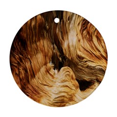 Brown Beige Abstract Painting Ornament (round) by Nexatart