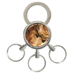 Brown Beige Abstract Painting 3-ring Key Chains by Nexatart