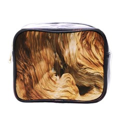 Brown Beige Abstract Painting Mini Toiletries Bags by Nexatart