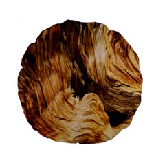 Brown Beige Abstract Painting Standard 15  Premium Round Cushions by Nexatart