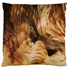 Brown Beige Abstract Painting Large Flano Cushion Case (one Side) by Nexatart