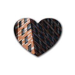 Building Architecture Skyscraper Rubber Coaster (heart)  by Nexatart