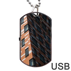 Building Architecture Skyscraper Dog Tag Usb Flash (two Sides) by Nexatart