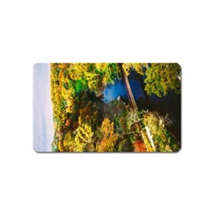 Bridge River Forest Trees Autumn Magnet (name Card) by Nexatart