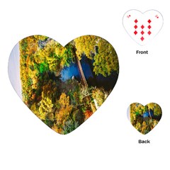 Bridge River Forest Trees Autumn Playing Cards (heart)  by Nexatart