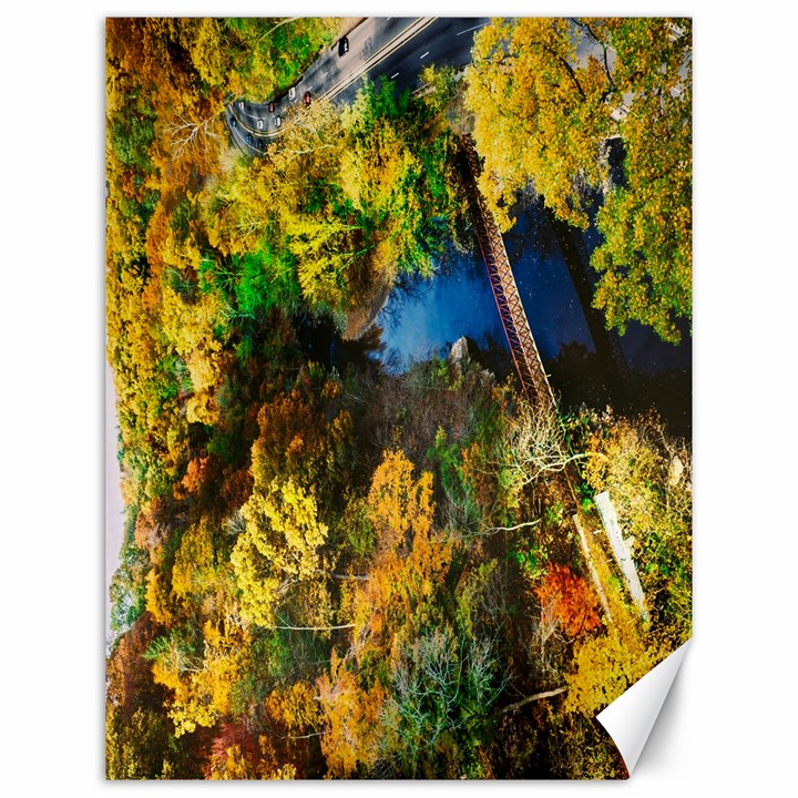 Bridge River Forest Trees Autumn Canvas 12  x 16  