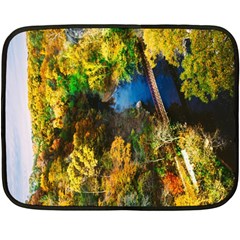 Bridge River Forest Trees Autumn Double Sided Fleece Blanket (mini)  by Nexatart