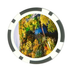 Bridge River Forest Trees Autumn Poker Chip Card Guard (10 Pack) by Nexatart