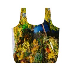 Bridge River Forest Trees Autumn Full Print Recycle Bags (m)  by Nexatart