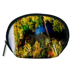 Bridge River Forest Trees Autumn Accessory Pouches (medium)  by Nexatart