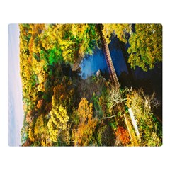 Bridge River Forest Trees Autumn Double Sided Flano Blanket (large)  by Nexatart