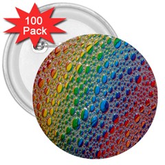 Bubbles Rainbow Colourful Colors 3  Buttons (100 Pack)  by Nexatart