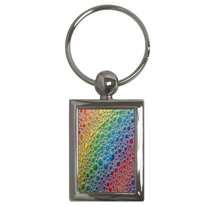 Bubbles Rainbow Colourful Colors Key Chains (Rectangle) 