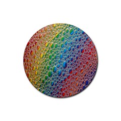 Bubbles Rainbow Colourful Colors Rubber Round Coaster (4 Pack)  by Nexatart