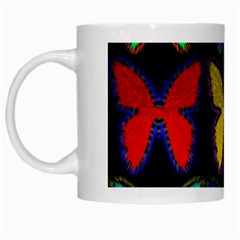 Butterflies Pattern White Mugs