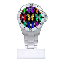 Butterflies Pattern Plastic Nurses Watch by Nexatart