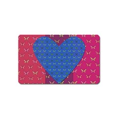 Butterfly Heart Pattern Magnet (name Card) by Nexatart