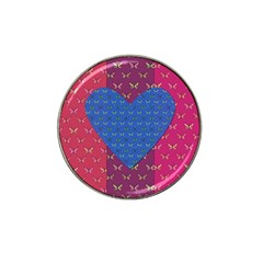 Butterfly Heart Pattern Hat Clip Ball Marker (4 Pack) by Nexatart