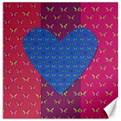 Butterfly Heart Pattern Canvas 20  X 20   by Nexatart