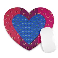 Butterfly Heart Pattern Heart Mousepads by Nexatart