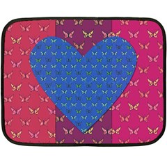 Butterfly Heart Pattern Double Sided Fleece Blanket (mini)  by Nexatart