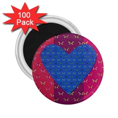 Butterfly Heart Pattern 2 25  Magnets (100 Pack)  by Nexatart