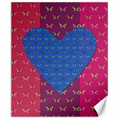 Butterfly Heart Pattern Canvas 8  X 10  by Nexatart