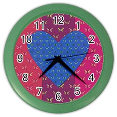 Butterfly Heart Pattern Color Wall Clocks