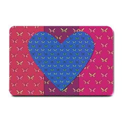 Butterfly Heart Pattern Small Doormat  by Nexatart