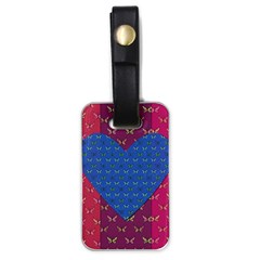 Butterfly Heart Pattern Luggage Tags (one Side)  by Nexatart