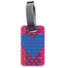 Butterfly Heart Pattern Luggage Tags (two Sides) by Nexatart