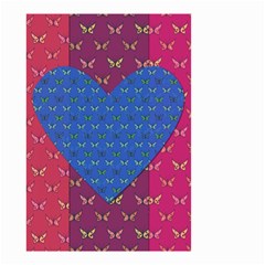 Butterfly Heart Pattern Small Garden Flag (two Sides) by Nexatart