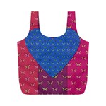 Butterfly Heart Pattern Full Print Recycle Bags (M)  Front