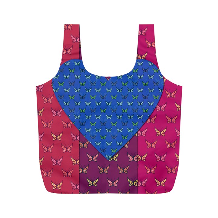 Butterfly Heart Pattern Full Print Recycle Bags (M) 