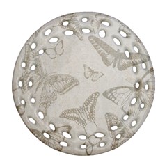 Butterfly Background Vintage Ornament (round Filigree)