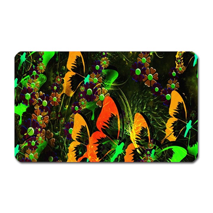 Butterfly Abstract Flowers Magnet (Rectangular)