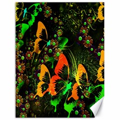 Butterfly Abstract Flowers Canvas 18  X 24   by Nexatart