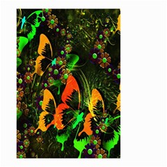 Butterfly Abstract Flowers Small Garden Flag (two Sides) by Nexatart