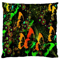 Butterfly Abstract Flowers Standard Flano Cushion Case (one Side) by Nexatart