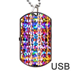 Bokeh Abstract Background Blur Dog Tag Usb Flash (one Side) by Nexatart