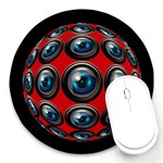 Camera Monitoring Security Round Mousepads Front