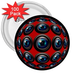 Camera Monitoring Security 3  Buttons (100 Pack)  by Nexatart