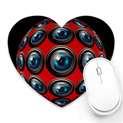 Camera Monitoring Security Heart Mousepads by Nexatart