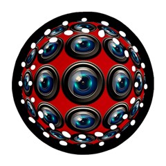 Camera Monitoring Security Ornament (round Filigree)