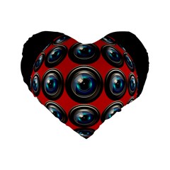 Camera Monitoring Security Standard 16  Premium Heart Shape Cushions by Nexatart